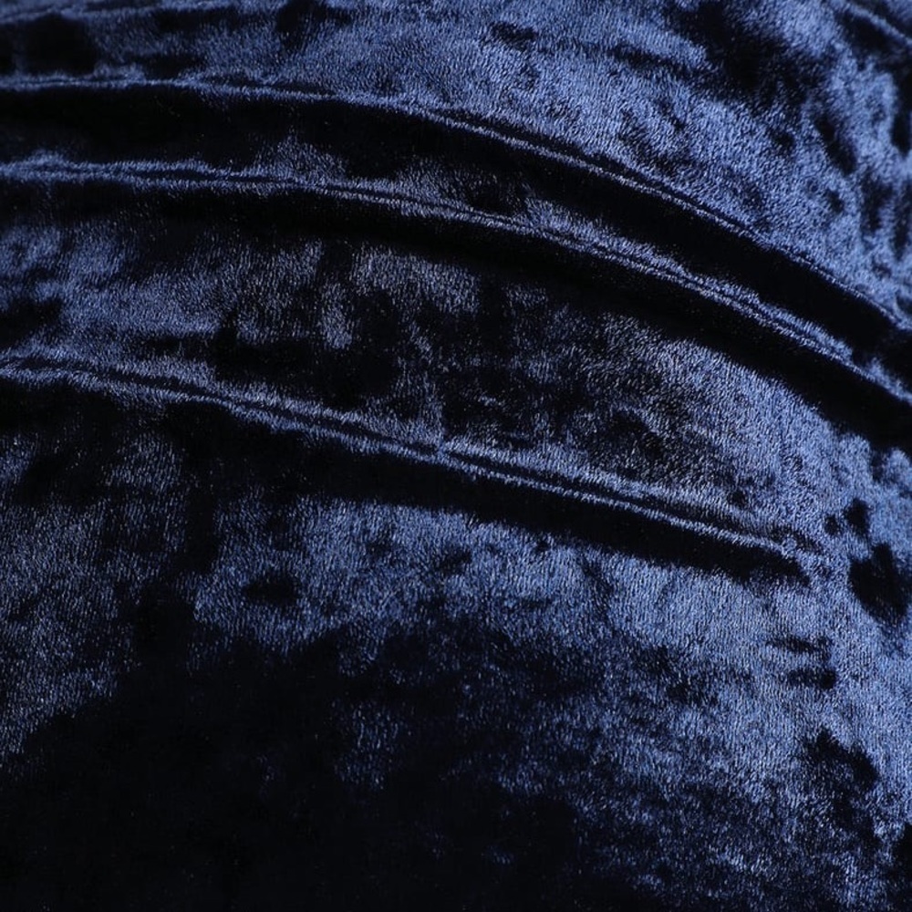 Navy Blue Velvet One-Shoulder Bodycon Dress - Picture 5 of 5